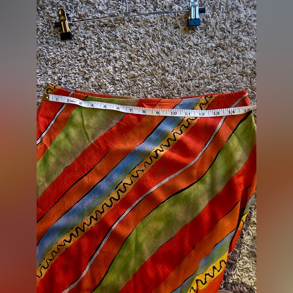 Carole Little Vintage 1990s Red Yellow and Green Maxi Skirt Set Size 4 - Picture 12 of 14